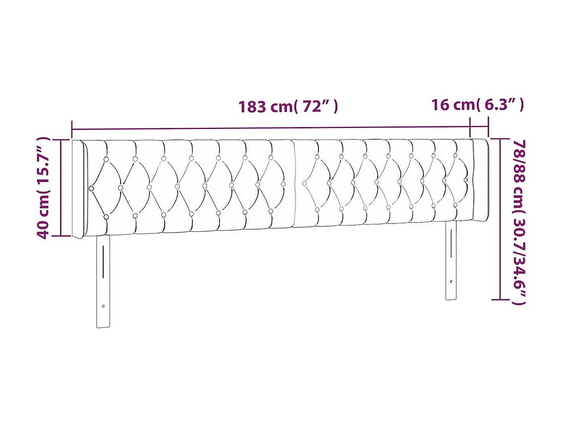Cabecero LED Crema 183x16x78/88 cm Tela