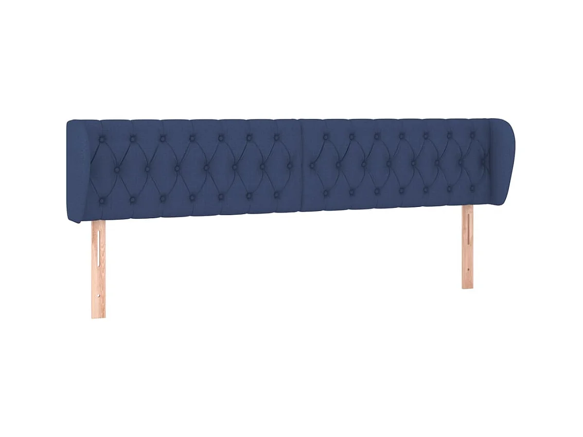 Tête de lit avec oreilles Bleu 203x23x78/88 cm Tissu