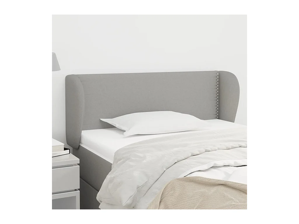 Testiera con orecchie Grigio chiaro 83x23x78/88 cm Tessuto