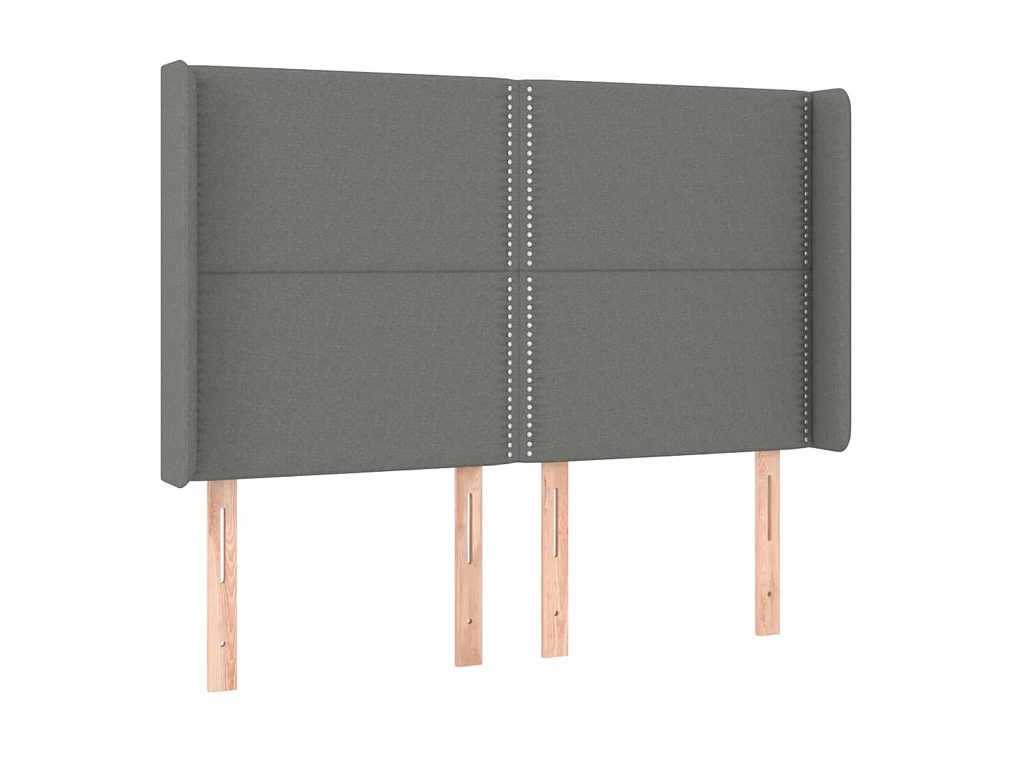 Tête de lit à LED Gris foncé 147x16x118/128 cm Tissu