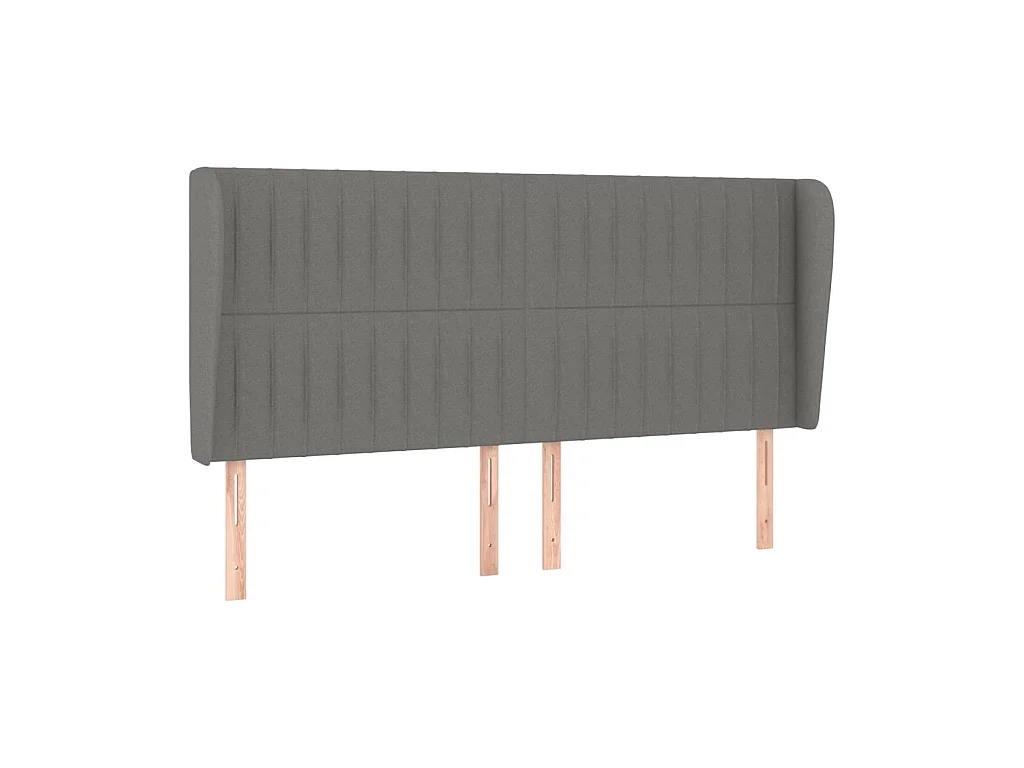 Tête de lit avec oreilles Gris foncé 183x23x118/128 cm Tissu