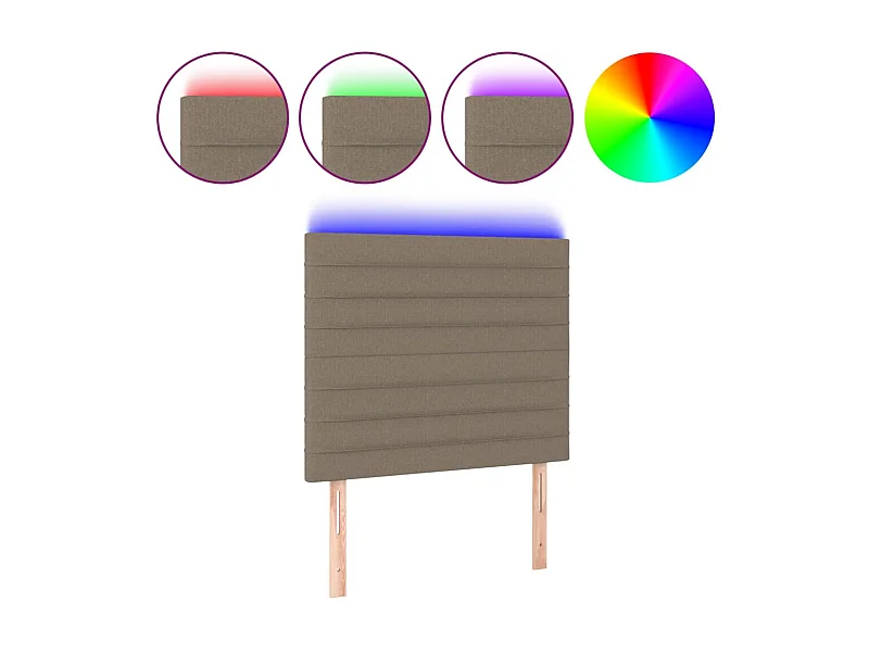Cabecero LED Taupe 80x5x118/128 cm Tela