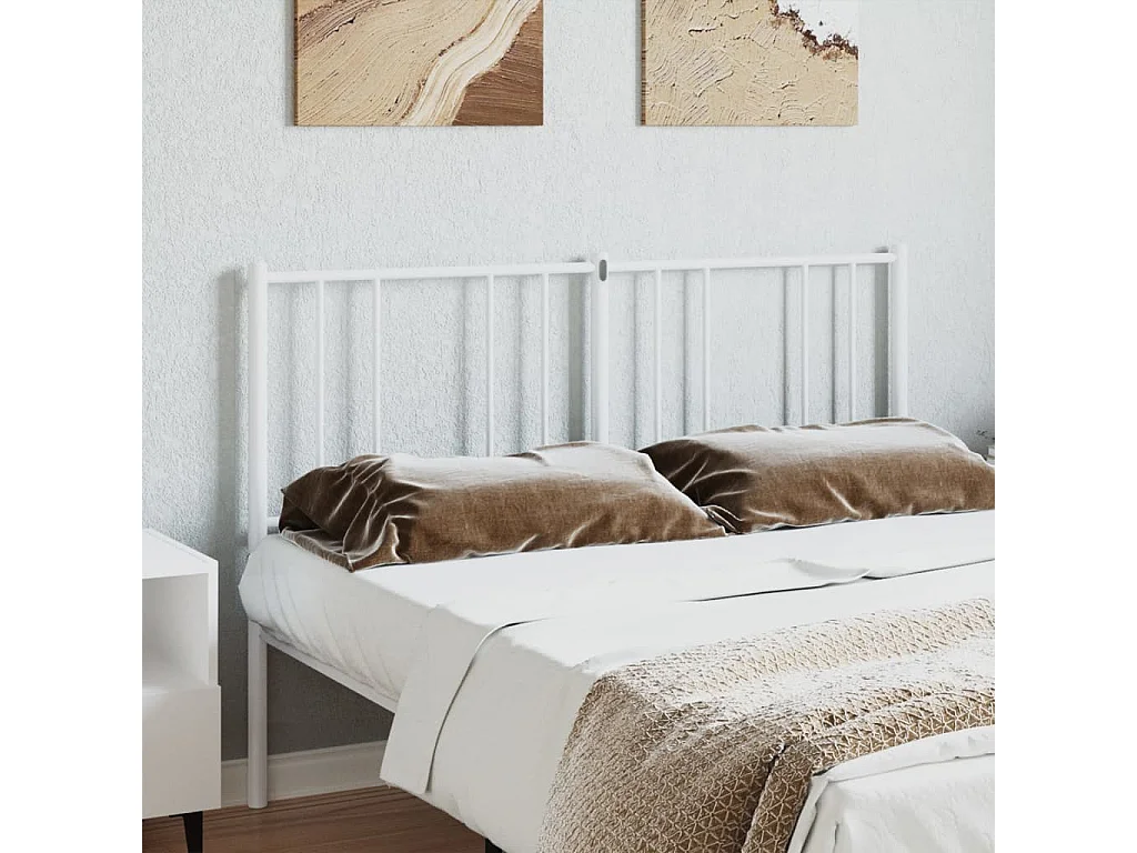 Tête de lit métal blanc 135 cm