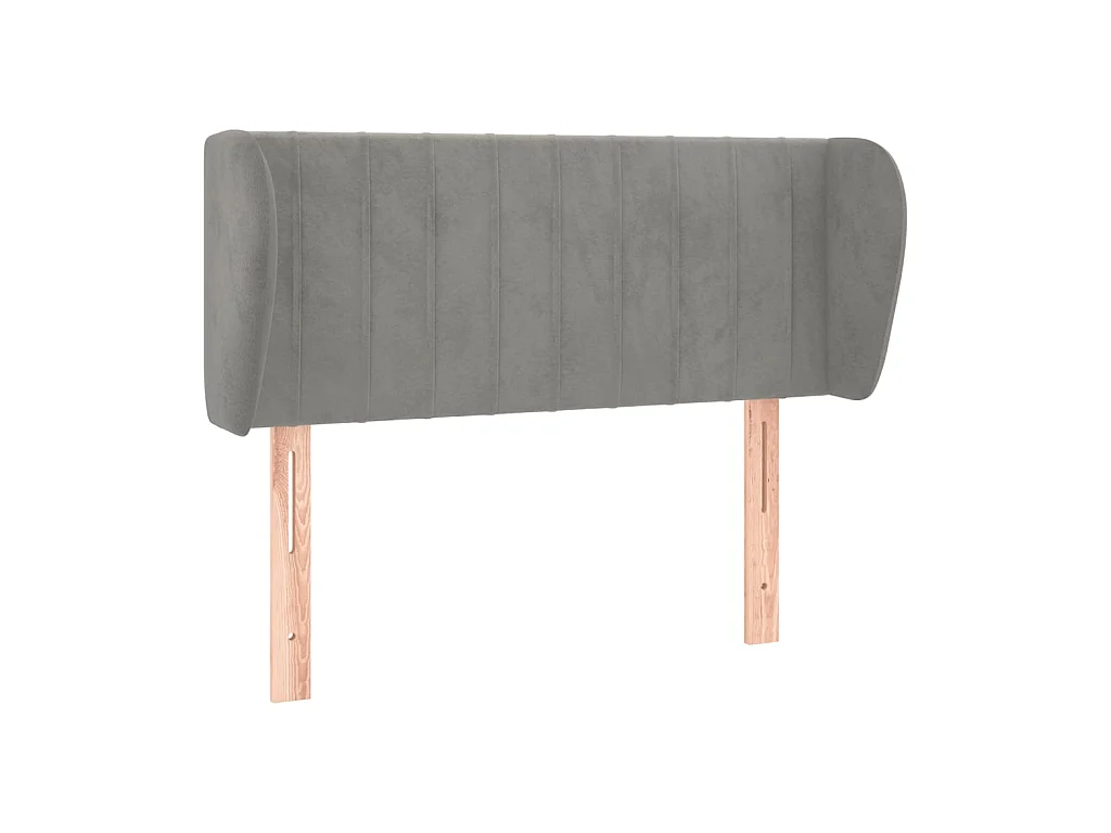 Tête de lit avec oreilles Gris clair 103x23x78/88 cm Velours