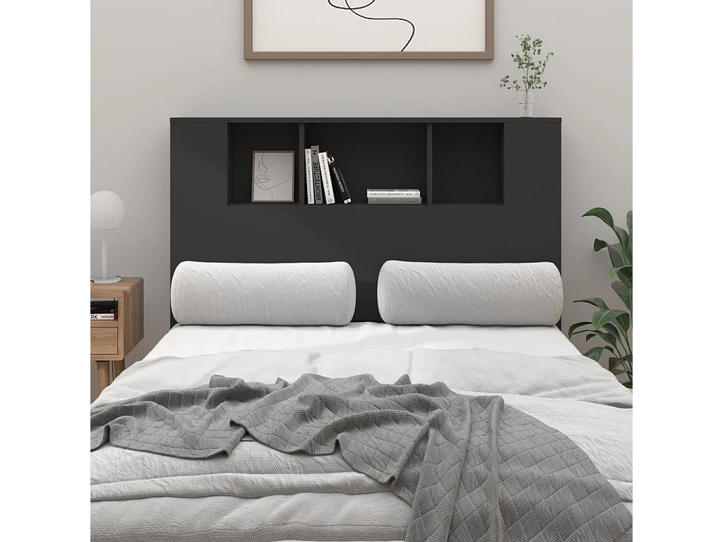 Mobile testiera Nero 120x18,5x104,5 cm