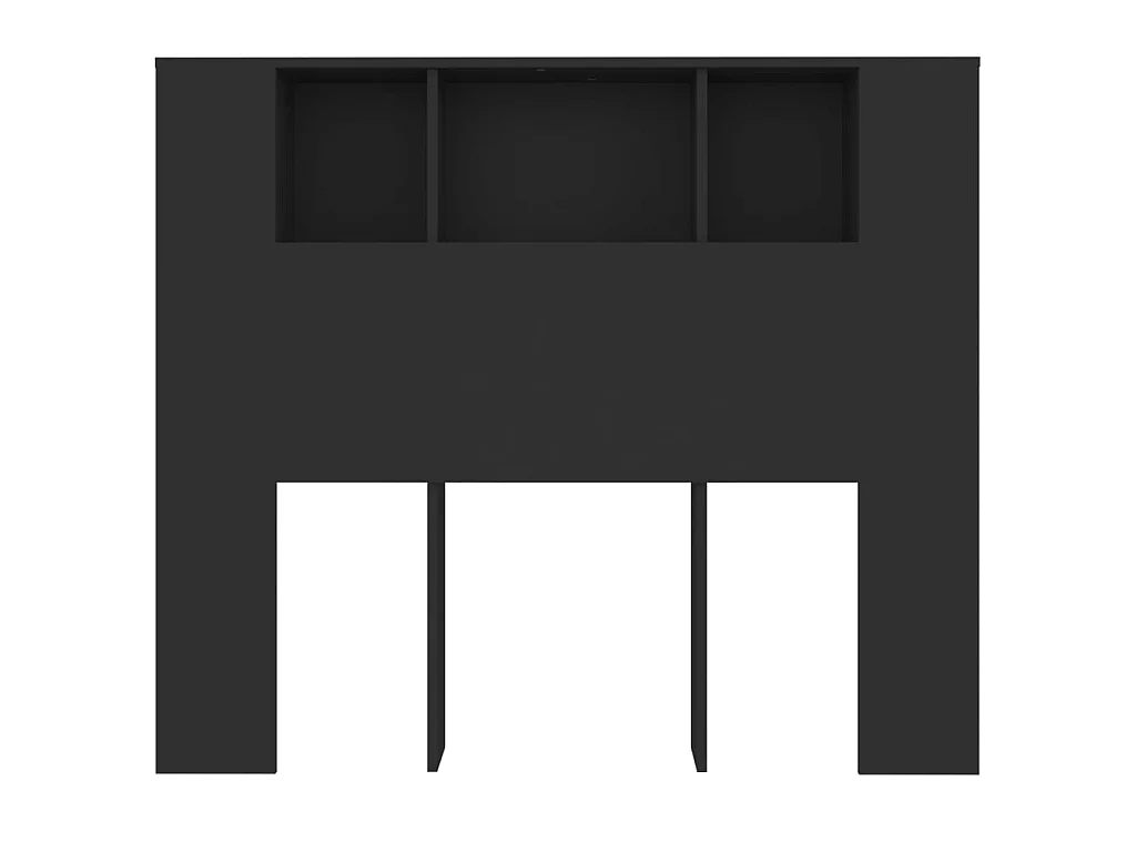 Armoire de tête de lit Noir 120x18,5x104,5 cm