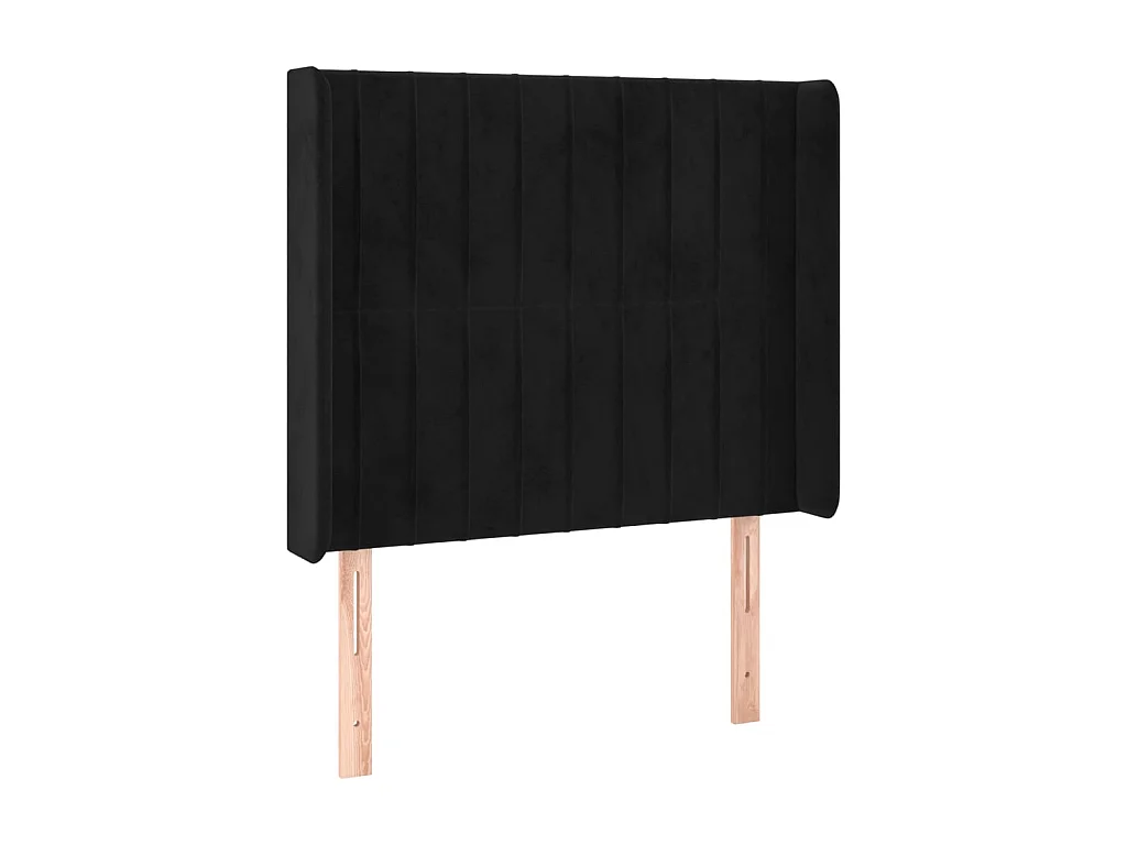 Tête de lit avec oreilles Noir 83x16x118/128 cm Velours
