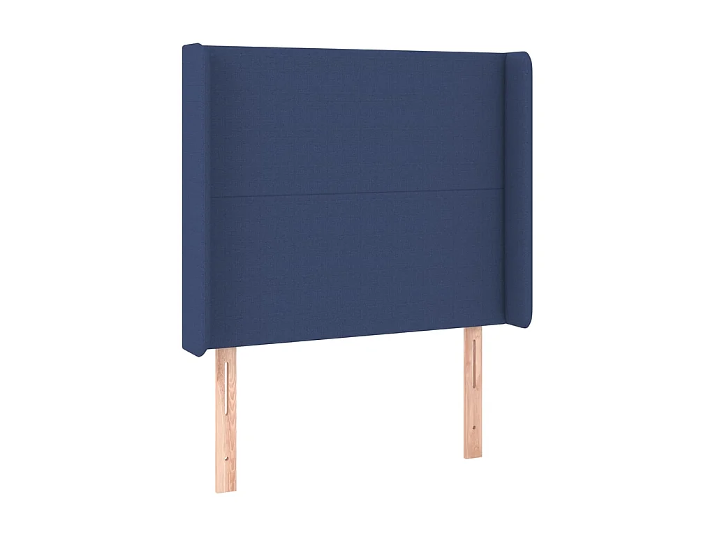 Tête de lit avec oreilles Bleu 103x16x118/128 cm Tissu