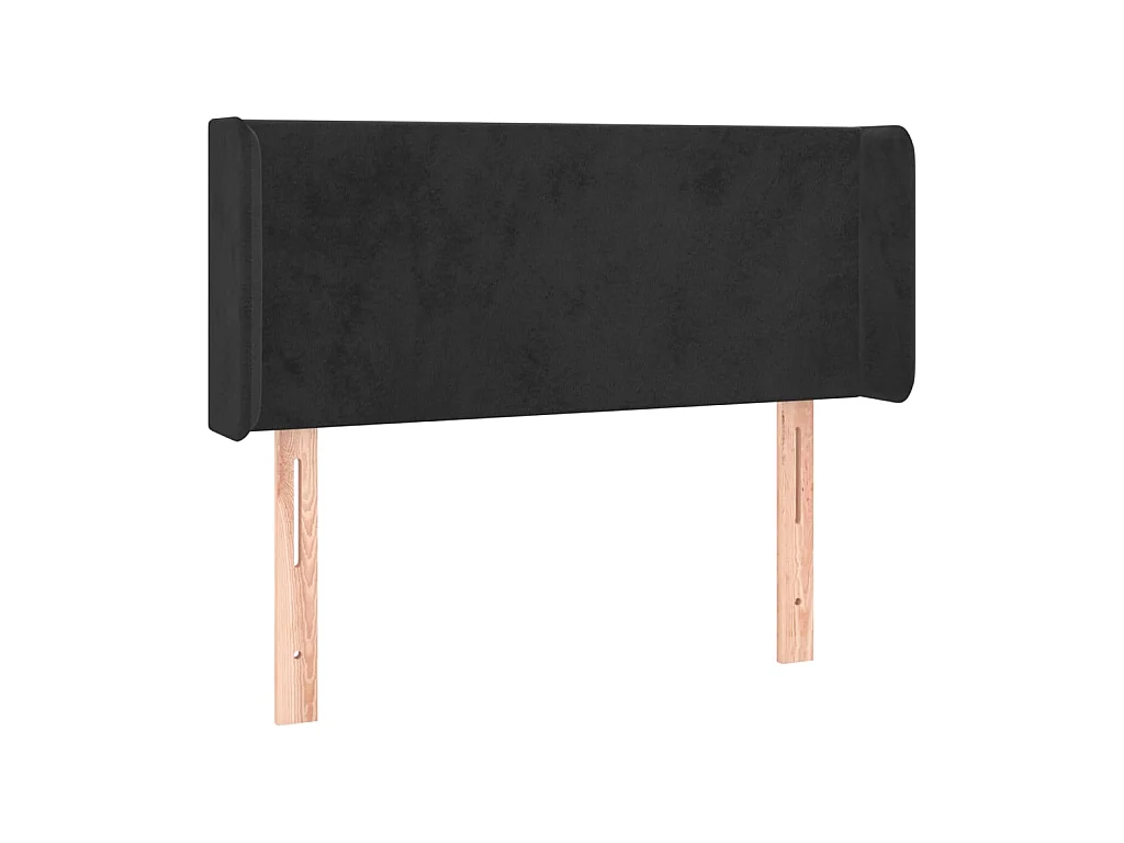 Kopfteil mit Ohren Schwarz 93x16x78/88 cm Samt