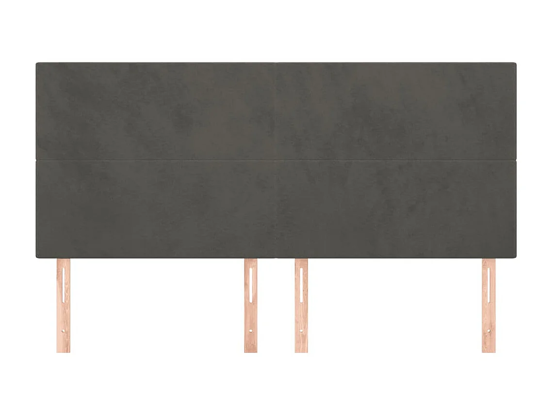 Têtes de lit 4 pcs Gris foncé 80x5x78/88 cm Velours