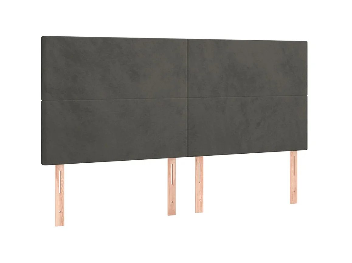 Têtes de lit 4 pcs Gris foncé 80x5x78/88 cm Velours
