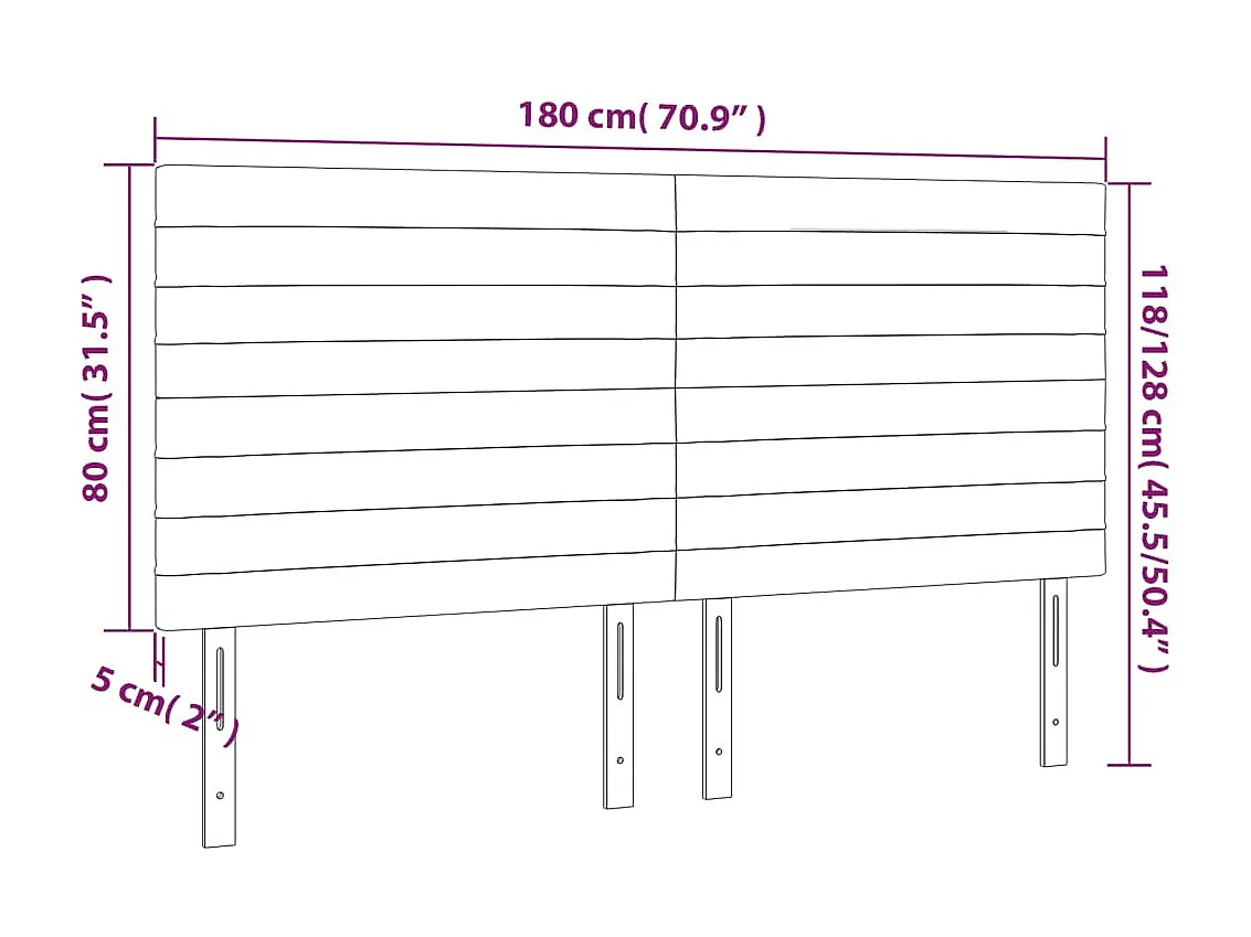 Testiere Letto 4 pz Rosa 90x5x78/88 cm Velluto