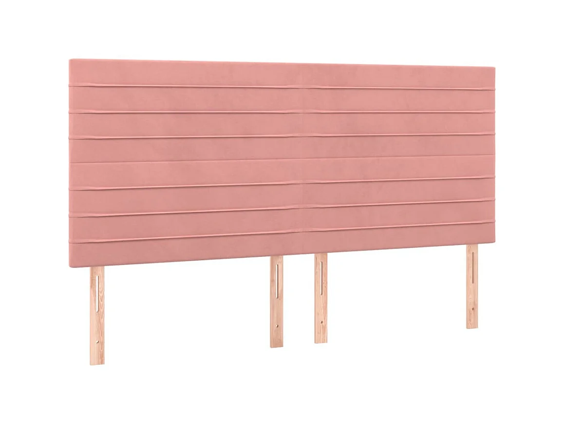 Testiere Letto 4 pz Rosa 90x5x78/88 cm Velluto