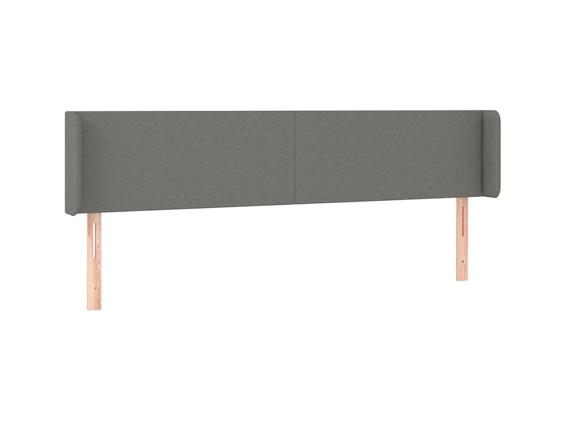 Testiera con orecchie Grigio scuro 163x16x78/88 cm Tessuto