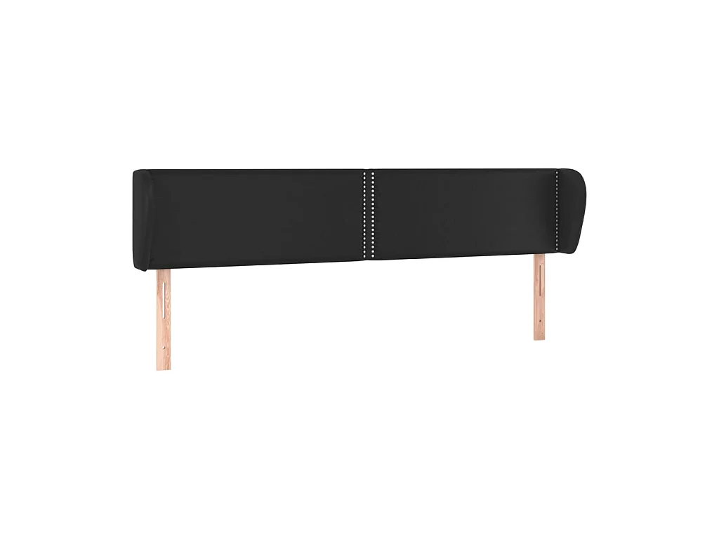 Kopfteil mit Ohren Schwarz 183x23x78/88 cm Kunstleder