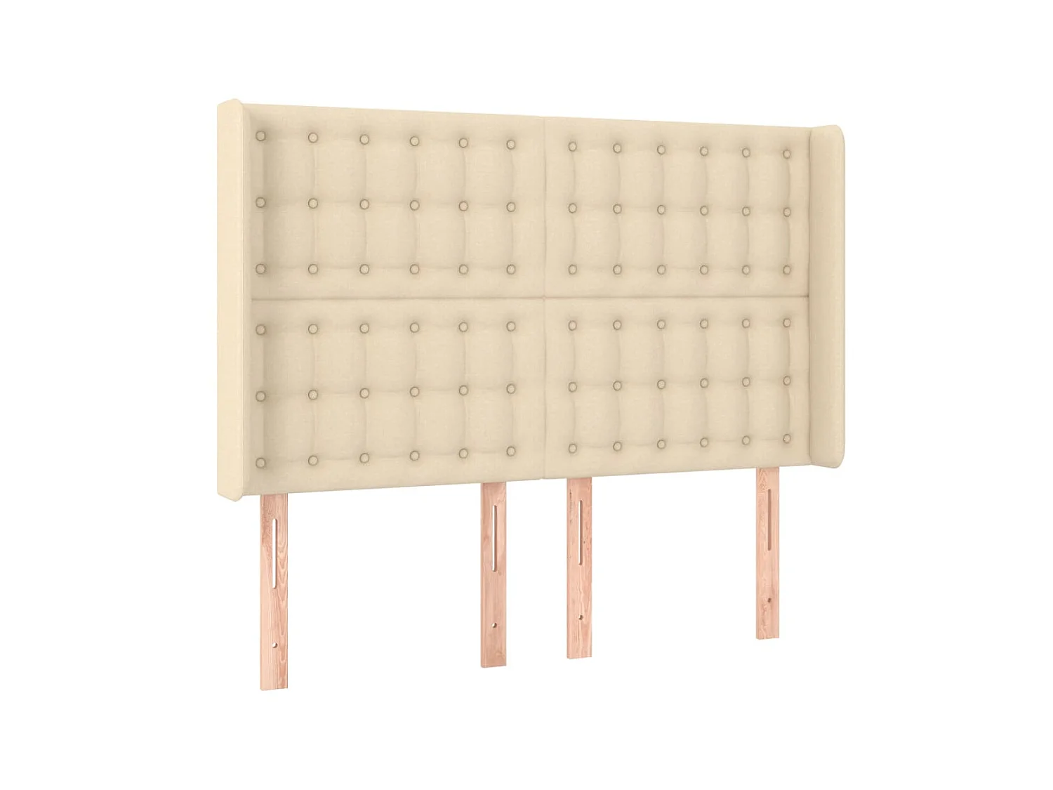 LED-hoofdbord Crème 147x16x118/128 cm Stof