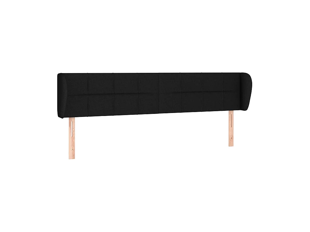 Tête de lit avec oreilles Noir 203x23x78/88 cm Tissu