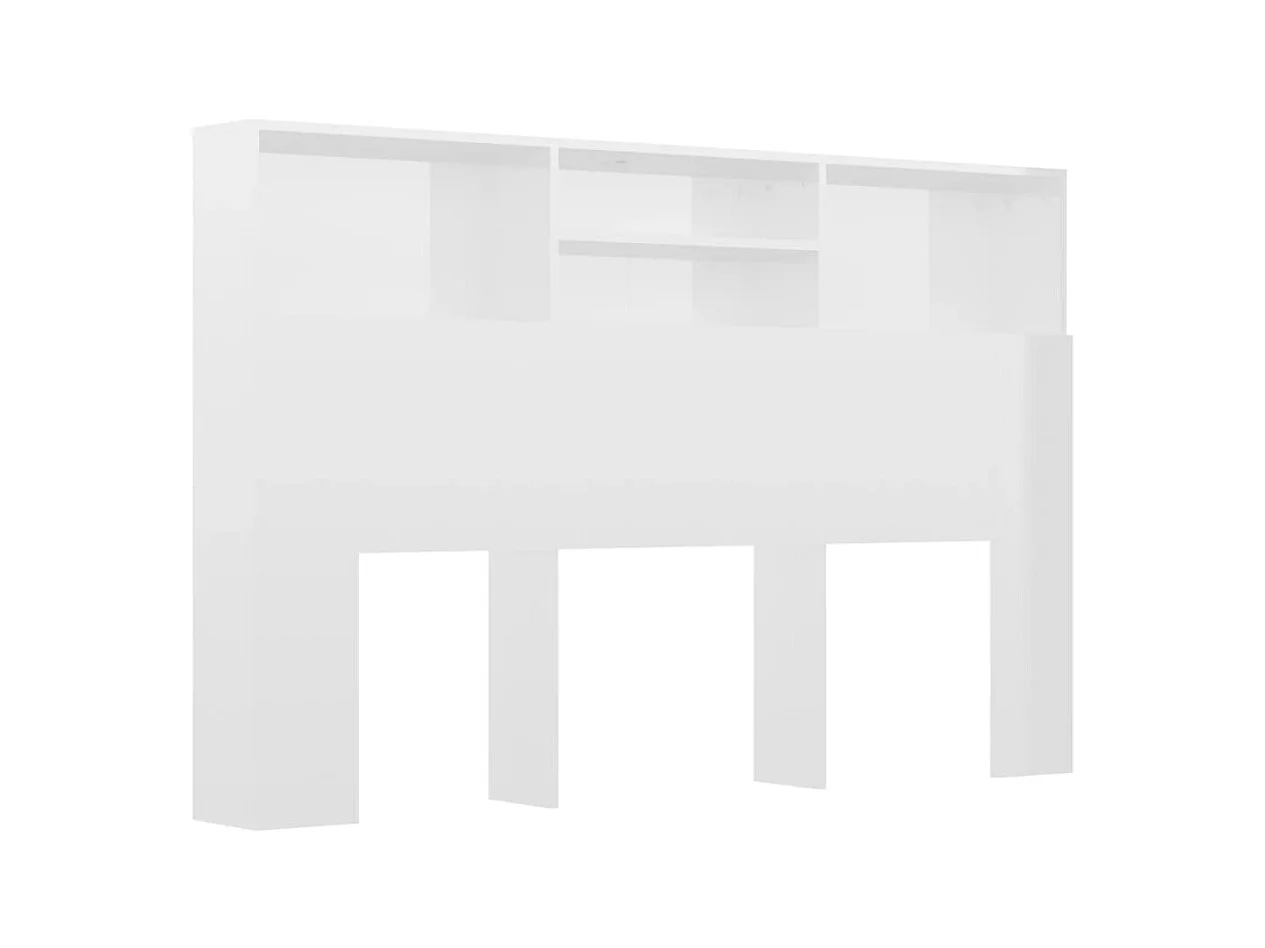 Armoire de tête de lit Blanc brillant 160x19x103,5 cm