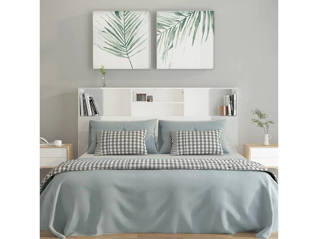 Mobile testiera Bianco lucido 160x19x103,5 cm