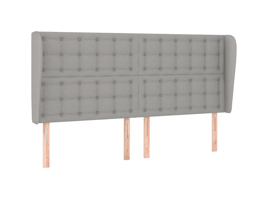 Tête de lit avec oreilles Gris clair 163x23x118/128 cm Tissu