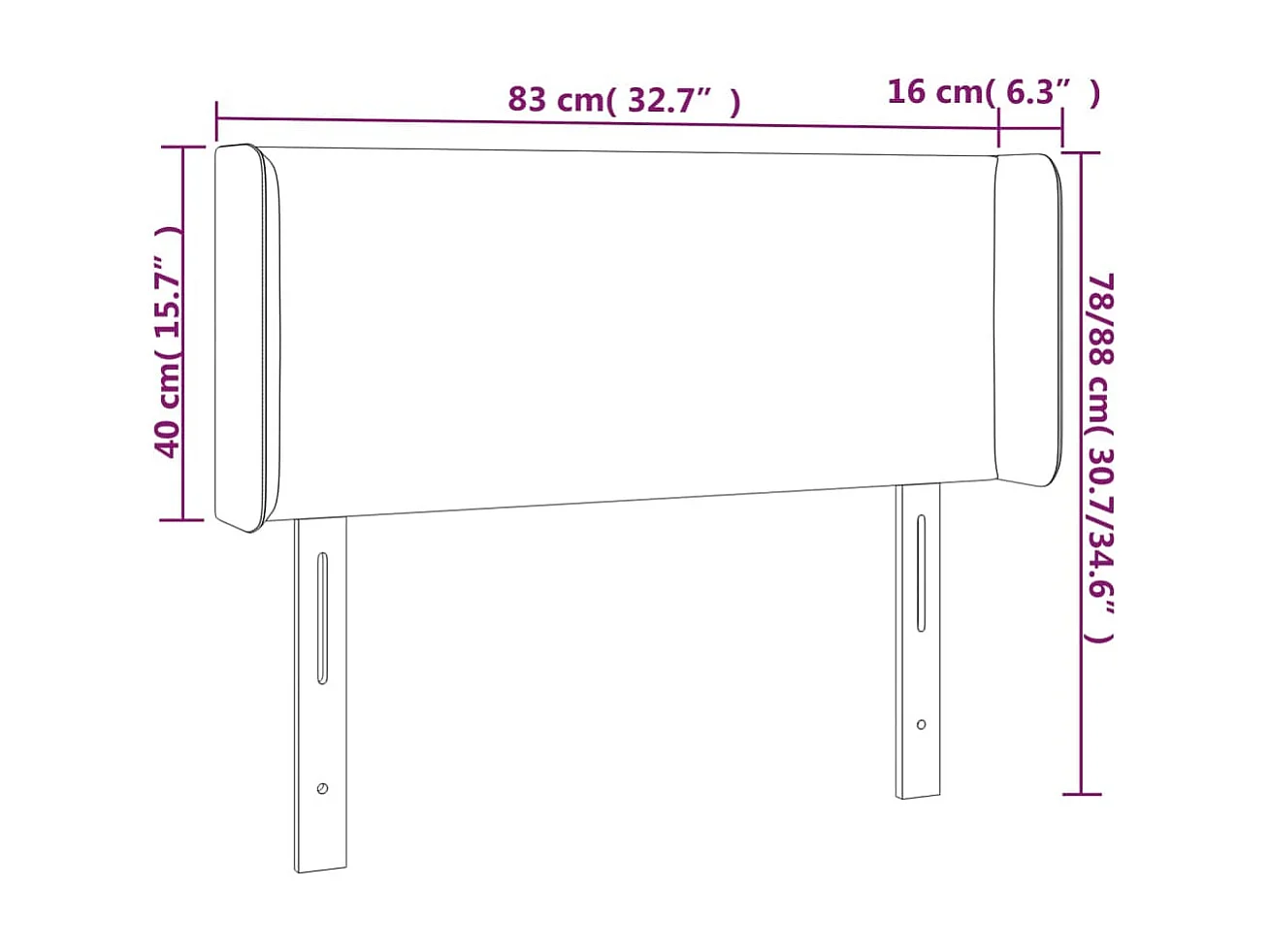 LED-Kopfteil Blau 83x16x78/88 cm Stoff