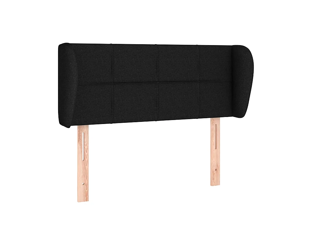 Kopfteil mit Ohren Schwarz 83x23x78/88 cm Stoff