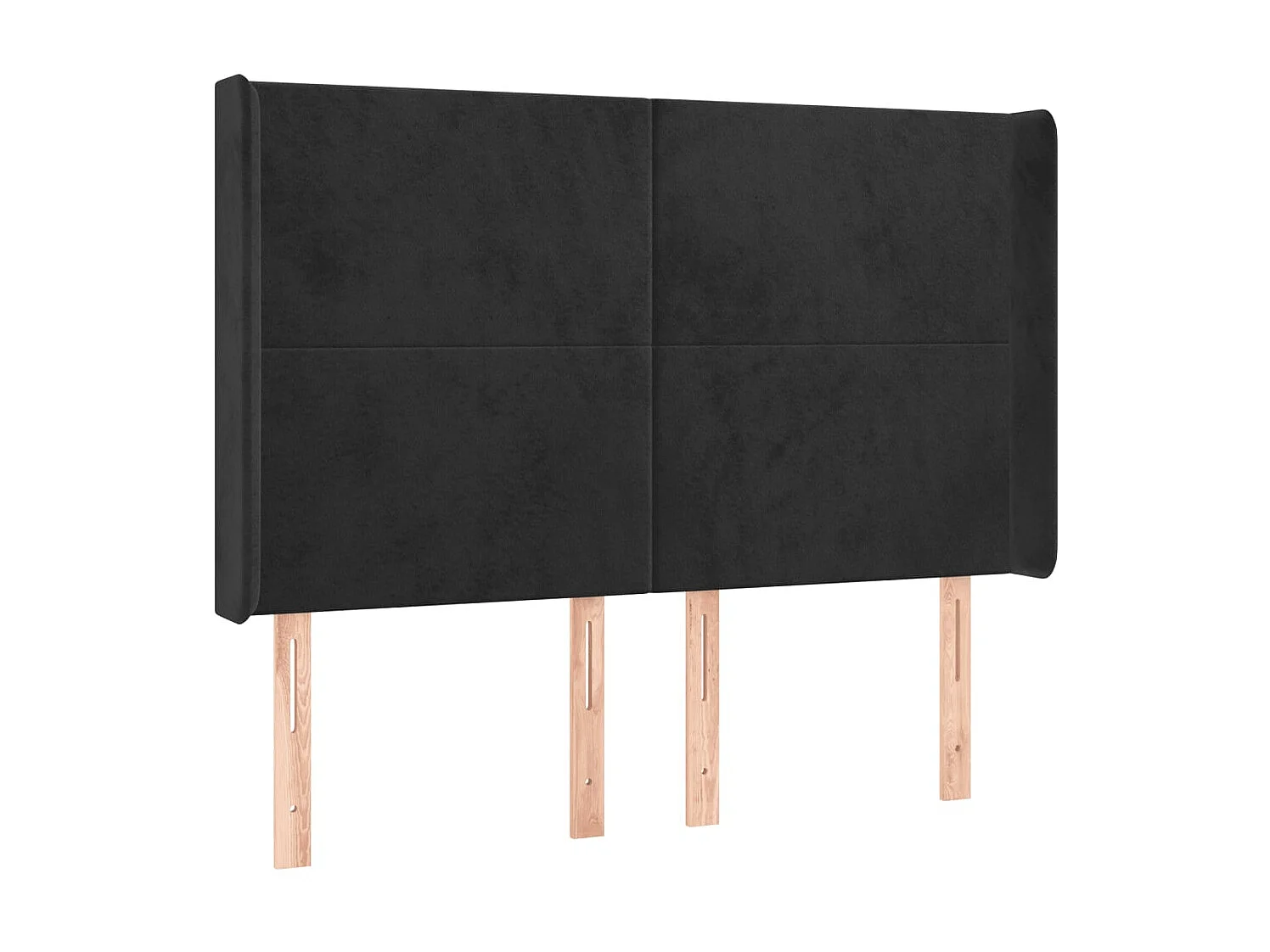 Tête de lit à LED Noir 147x16x118/128 cm Velours