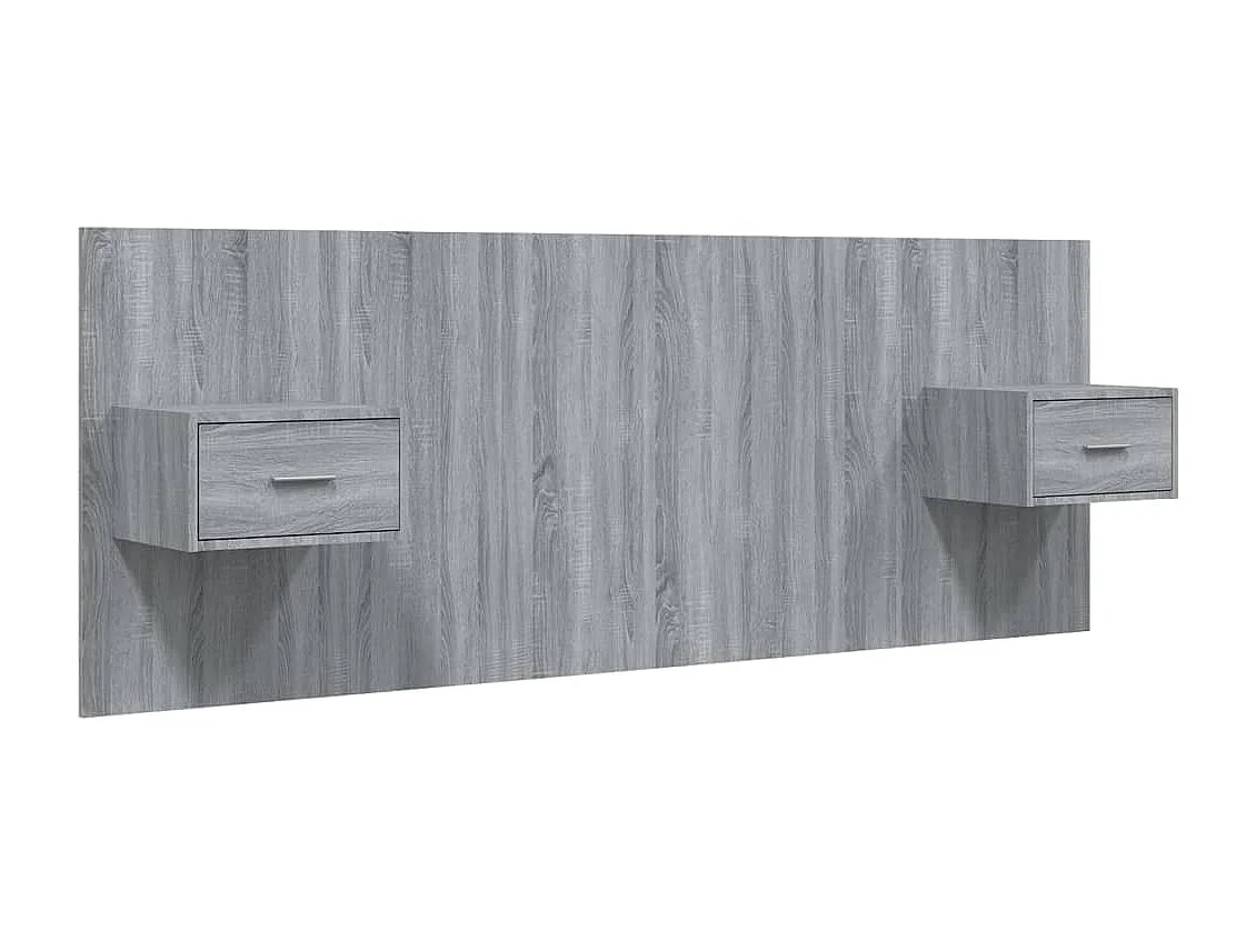 Cabecera gris Sonoma con gabinetes de madera de ingeniería