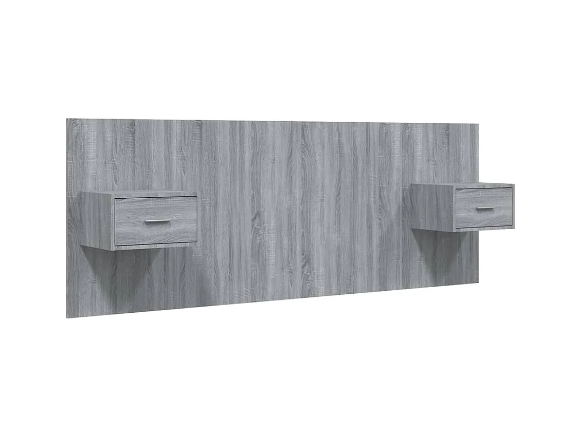 Testiera Sonoma Grey con armadi in derivati del legno