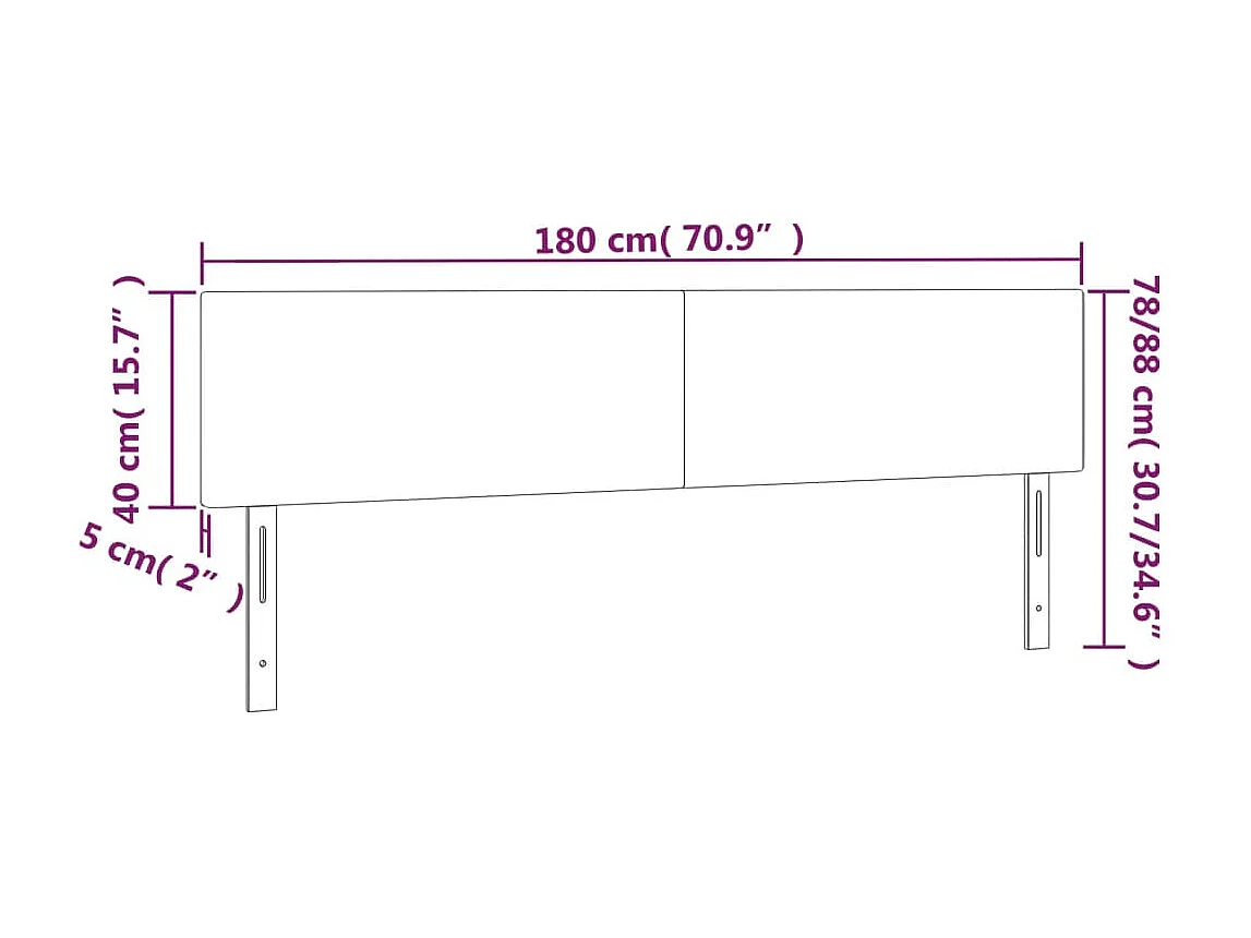 Cabeceros 2 uds Crema 90x5x78/88 cm Polipiel