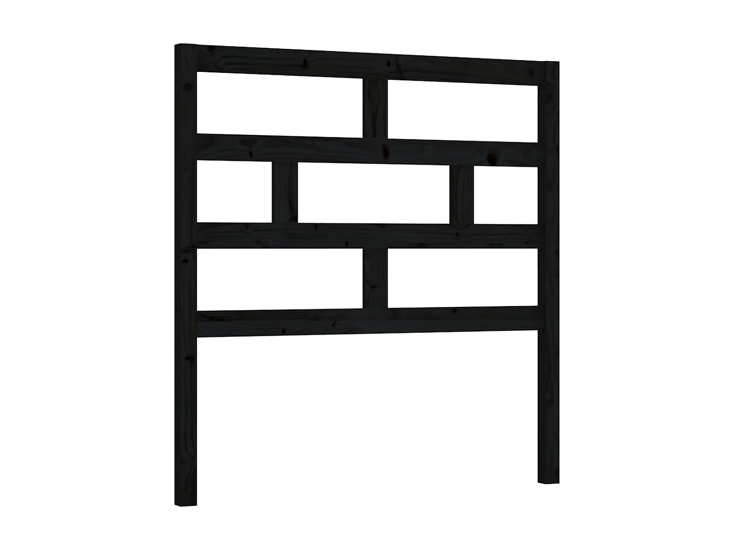 Tête de lit Noir 96x4x100 cm Bois massif de pin
