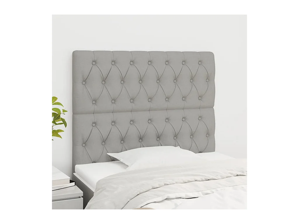Testiere 2 pz Tessuto Grigio Chiaro 90x7x78/88 cm
