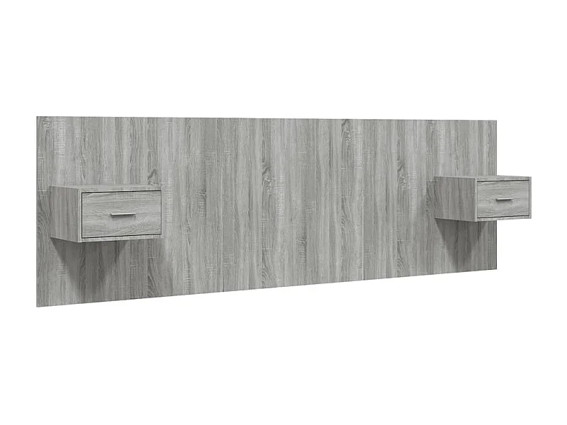 Sonoma Grey Kopfteil mit Schränken aus Holzwerkstoff