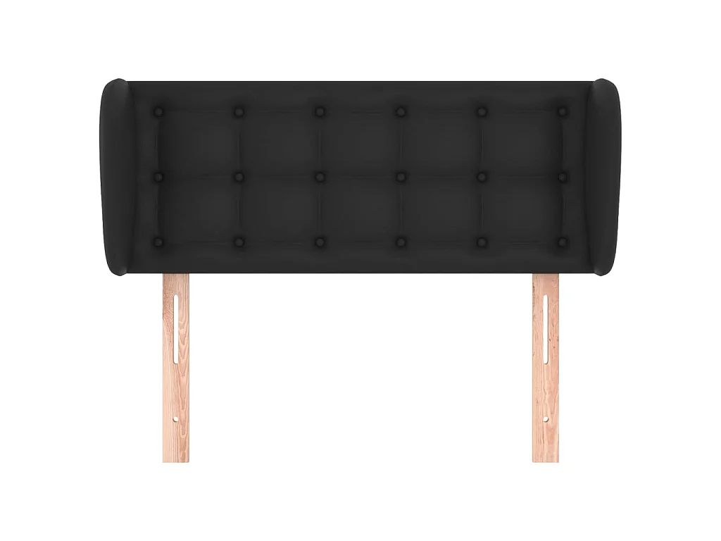 Cabeceira com orelhas Preto 93x23x78/88 cm Pele sintética