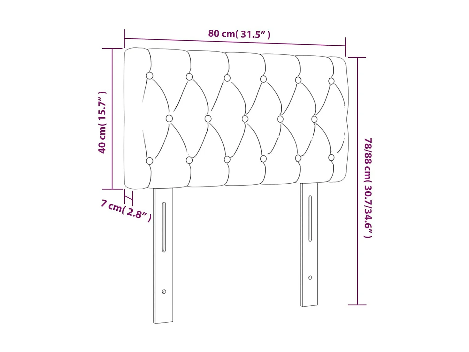 Tête de lit à LED Crème 80x7x78/88 cm Tissu