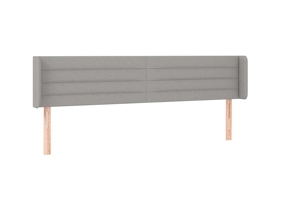 Kopfteil mit Ohren Hellgrau 163x16x78/88 cm Stoff