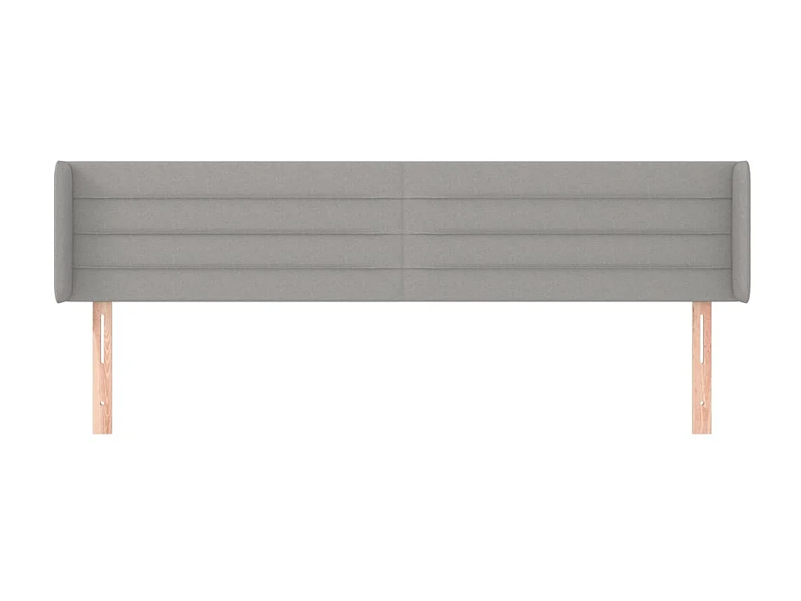 Tête de lit avec oreilles Gris clair 163x16x78/88 cm Tissu