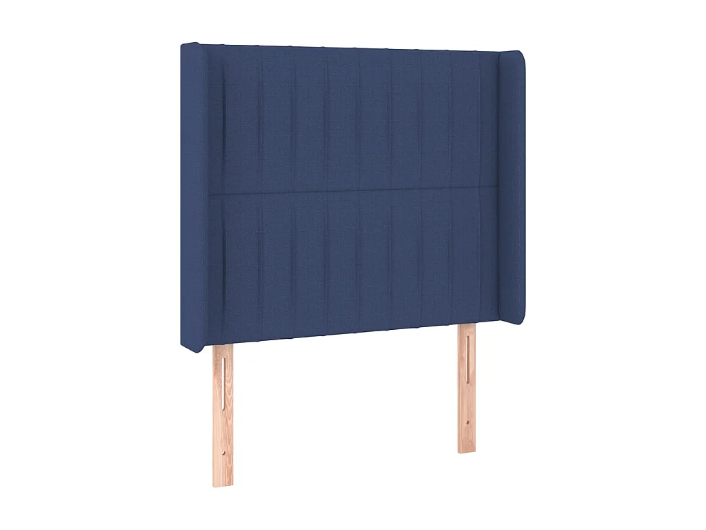 Tête de lit avec oreilles Bleu 103x16x118/128 cm Tissu