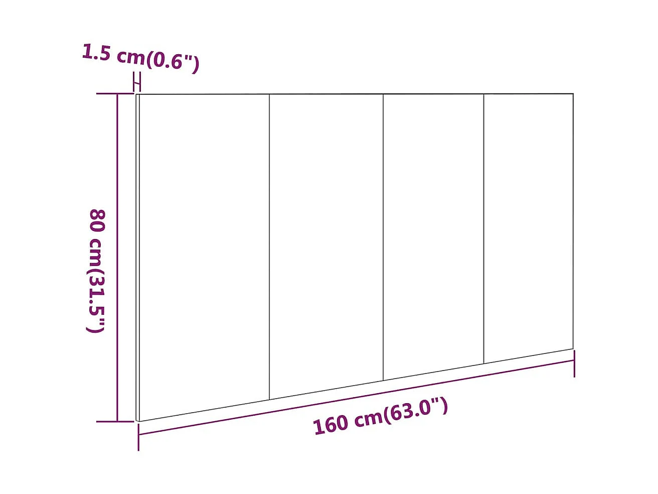 Tête de lit Gris béton 160x1,5x80 cm Bois d'ingénierie