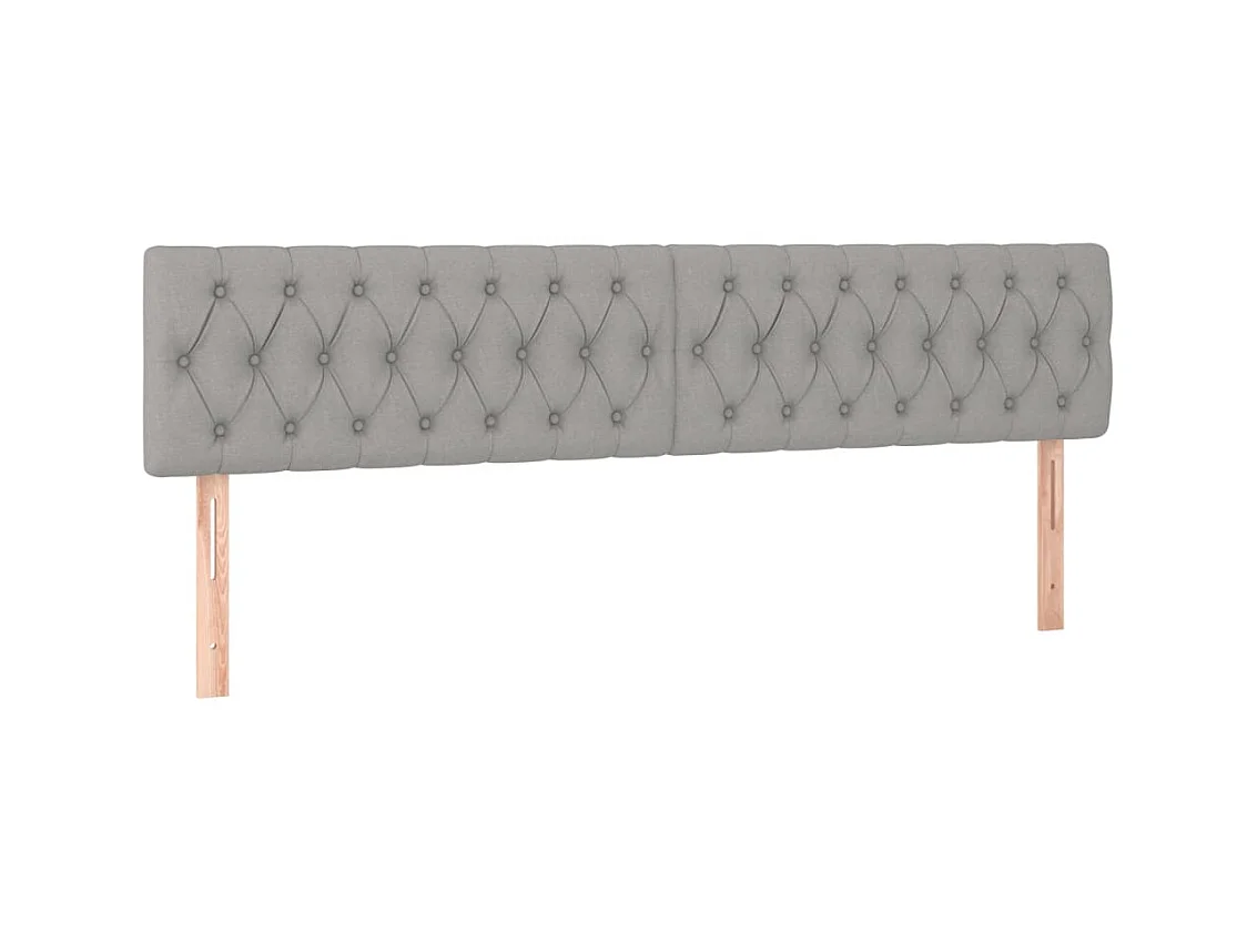 Têtes de lit 2 pcs Gris clair 100x7x78/88 cm Tissu