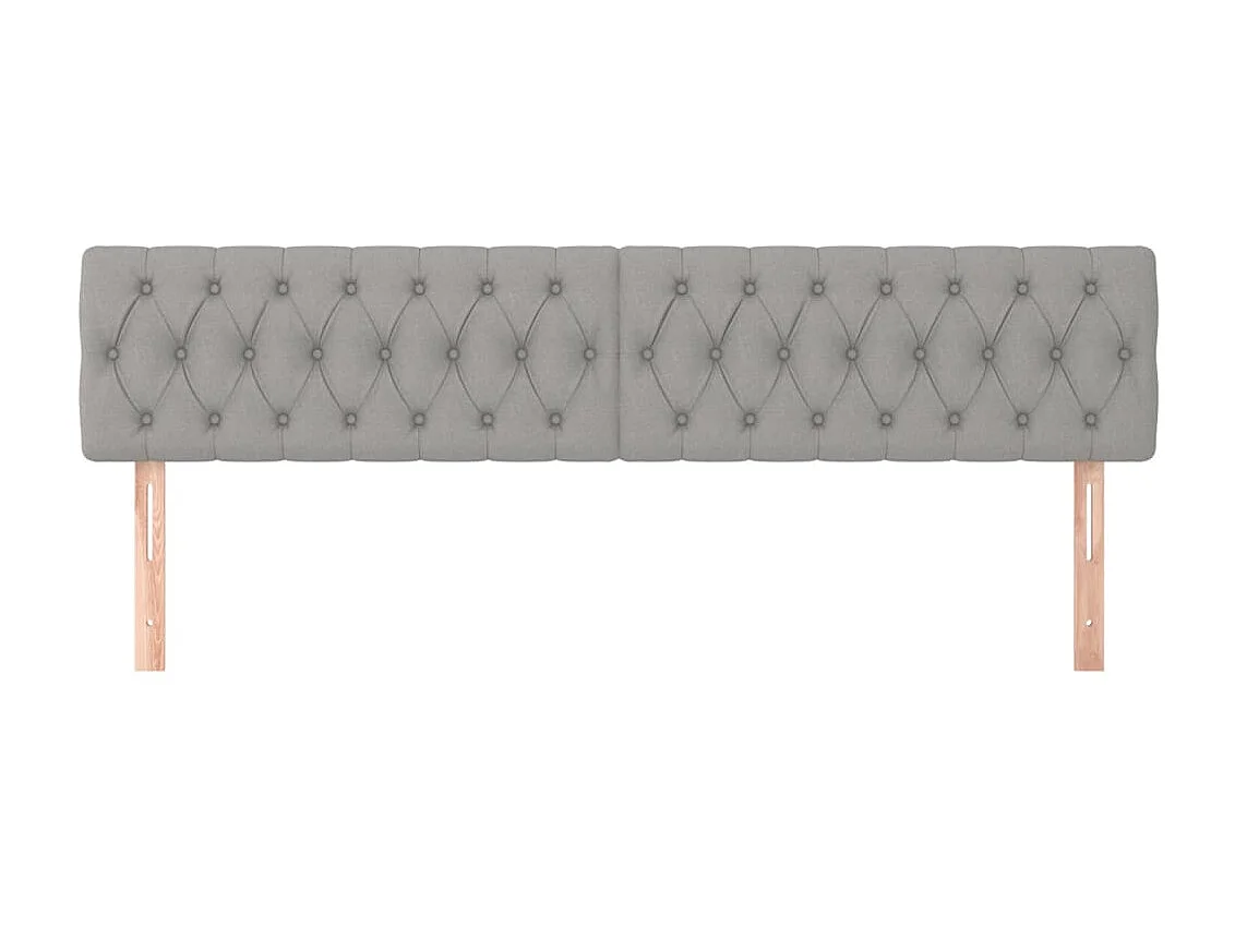 Têtes de lit 2 pcs Gris clair 100x7x78/88 cm Tissu