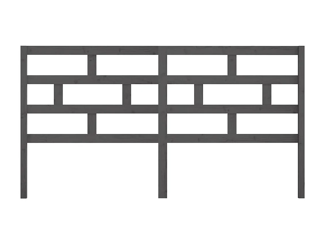 Tête de lit Gris 206x4x100 cm Bois massif de pin