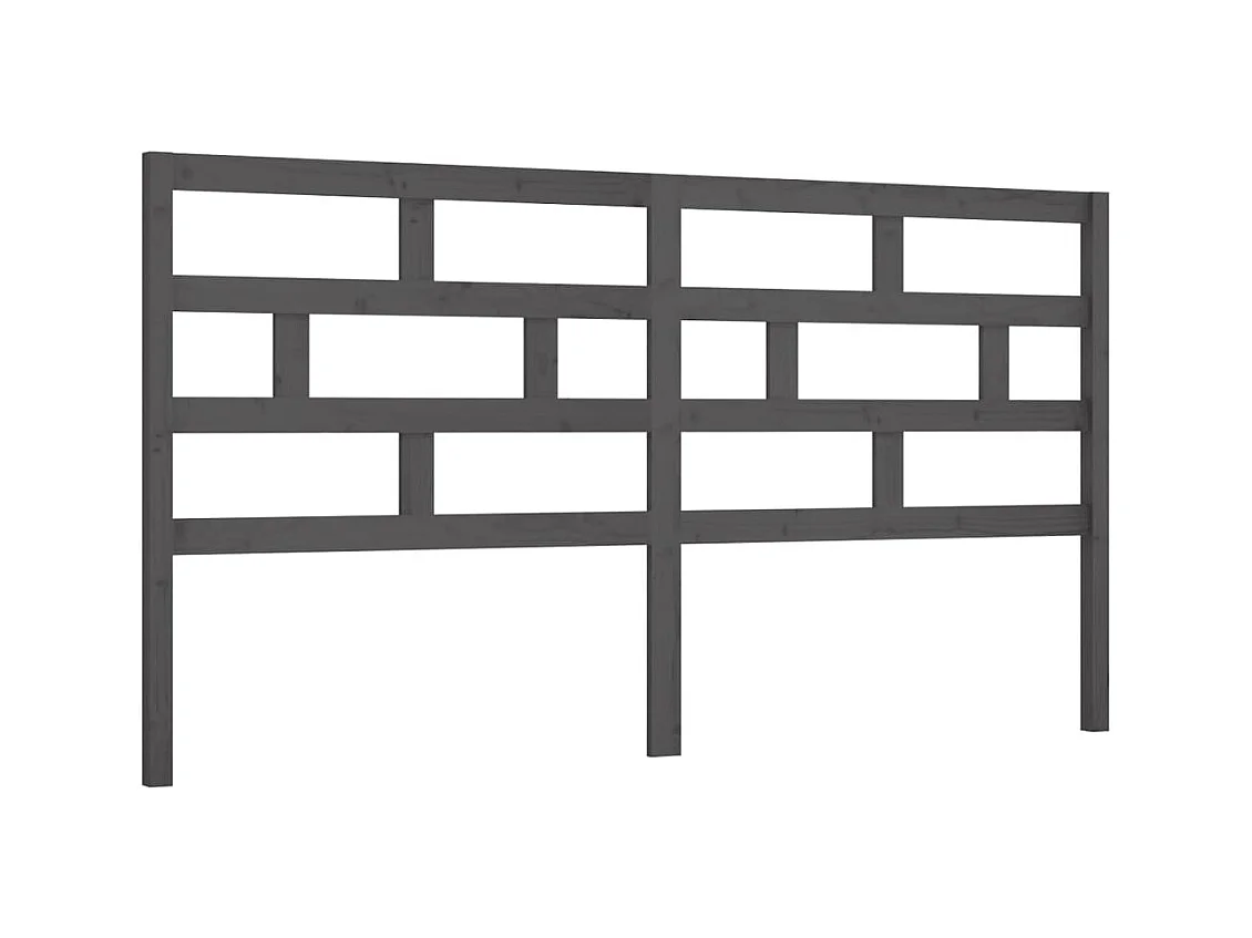 Tête de lit Gris 206x4x100 cm Bois massif de pin