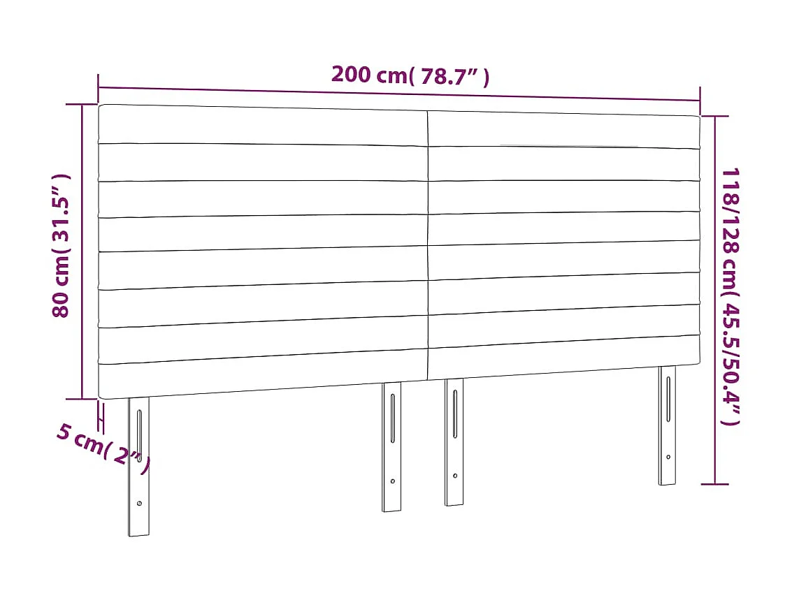 Cabeceira LED Verde escuro 200x5x118/128 cm Veludo