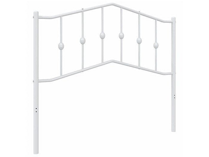 Testiera Letto In Metallo Bianco 160 Cm Rantry - Per Letto Matrimoniale, Schienale Elegante, Struttura In Acciaio Verniciato