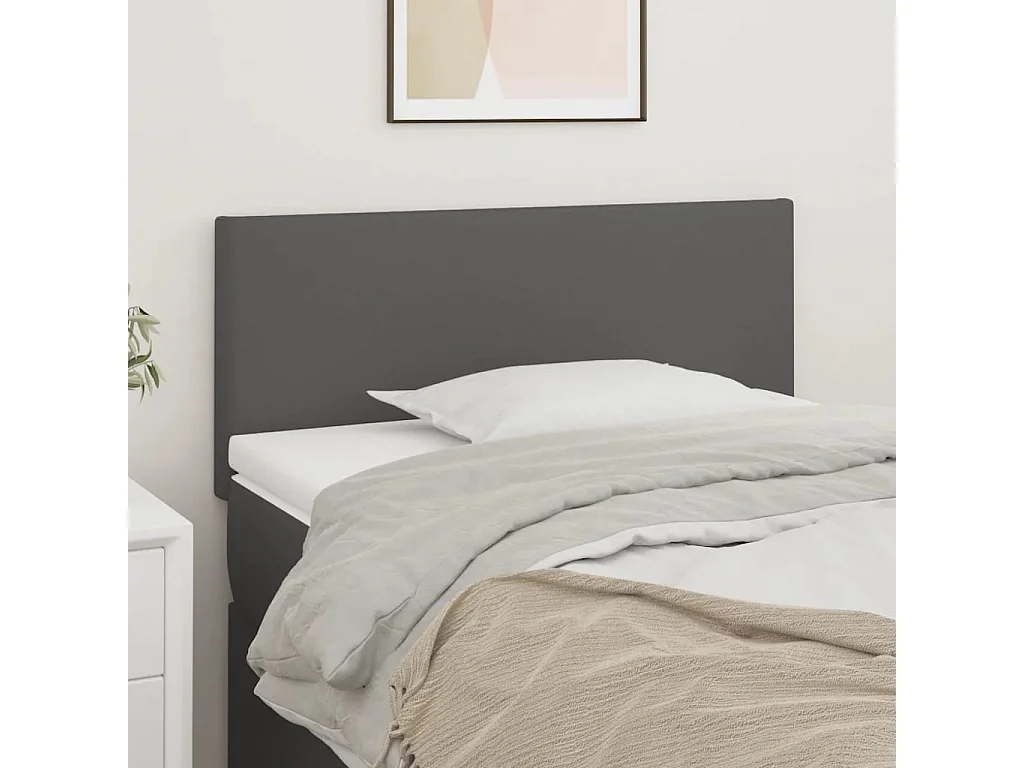 Tête de lit Gris 100x5x78/88 cm Similicuir