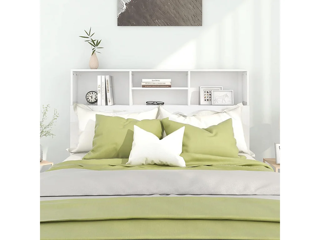 Armário de cabeceira branco brilhante 140x19x103,5 cm