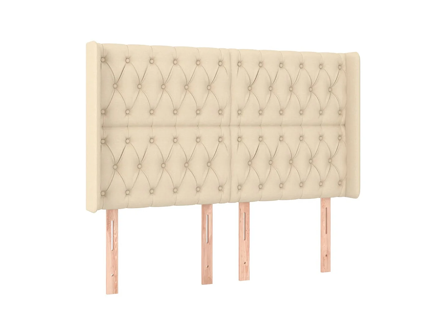 Tête de lit à LED Crème 147x16x118/128 cm Tissu