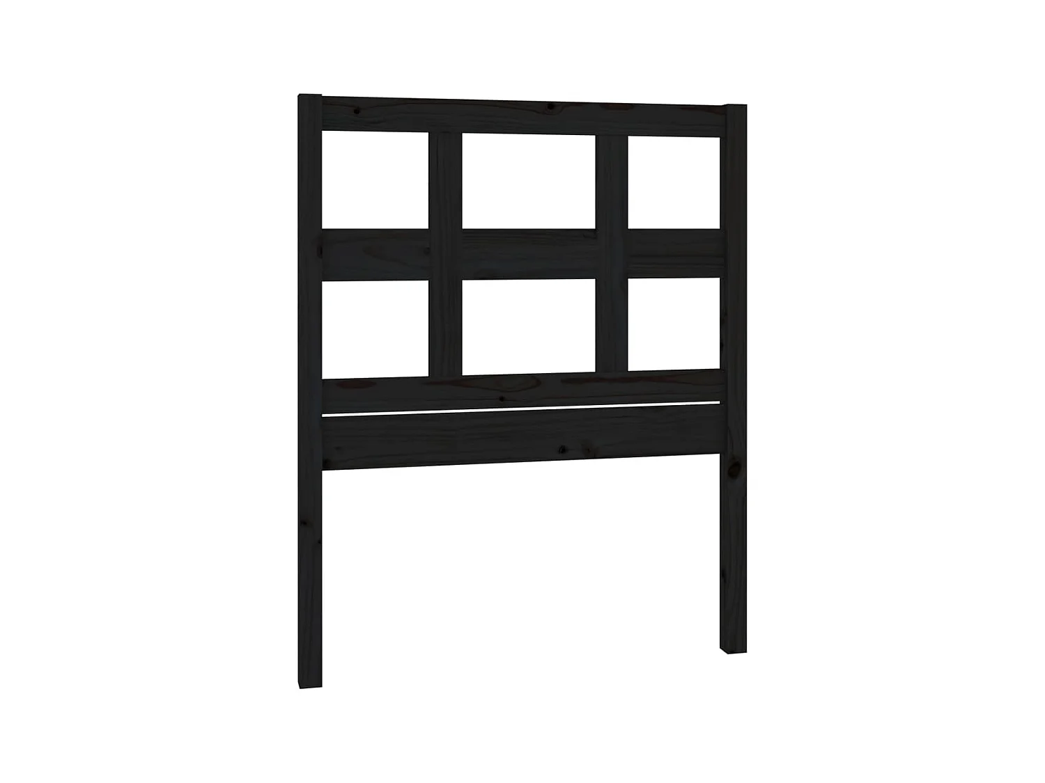 Kopfteil Schwarz 95,5x4x100 cm Massives Kiefernholz