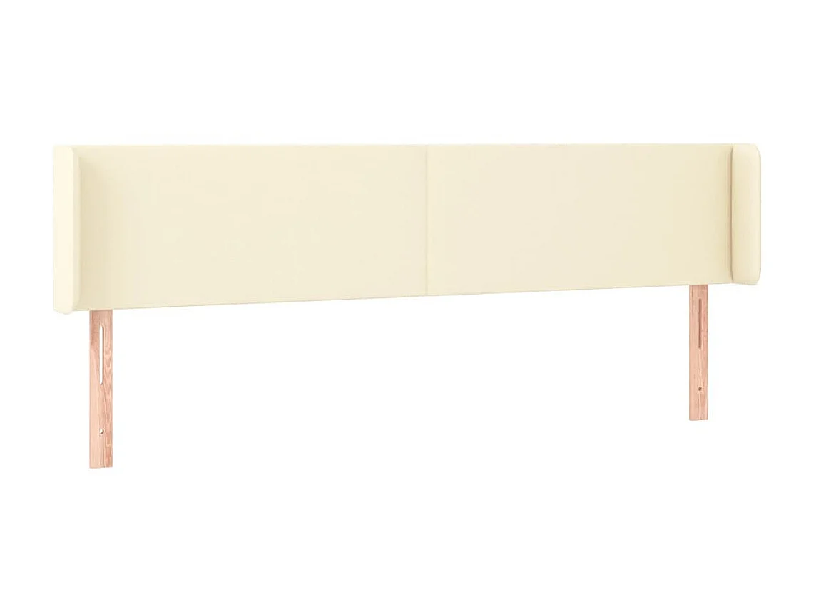 Cabecero con orejas Crema 163x16x78/88 cm Polipiel